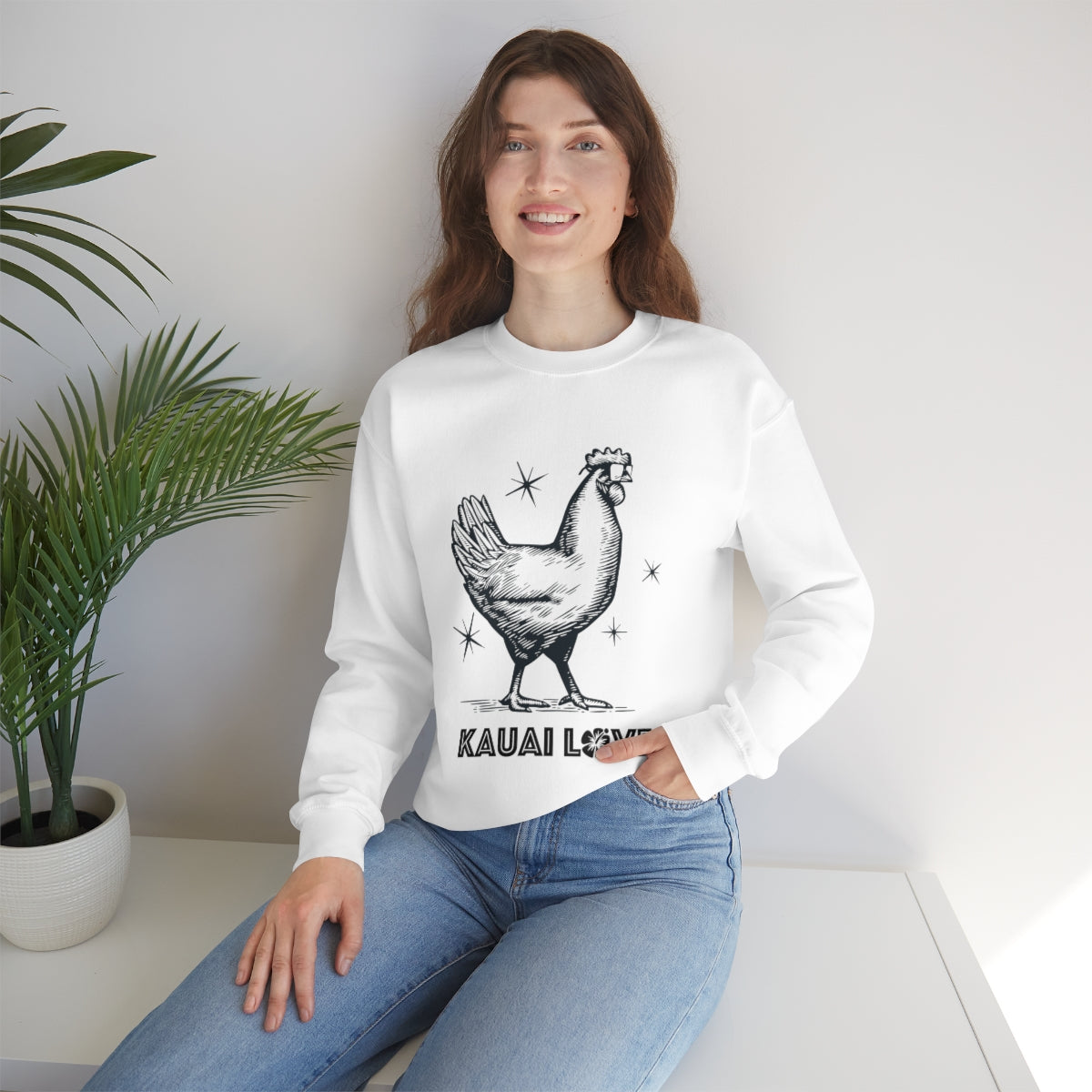 Kauai Love Sweatshirt Sweater, Hawaii Cool Chicken | I love Hawaii, I love Kauai | 808 State | Aloha State | Aloha Spirit | Vintage Hawaii - DarlimStudio