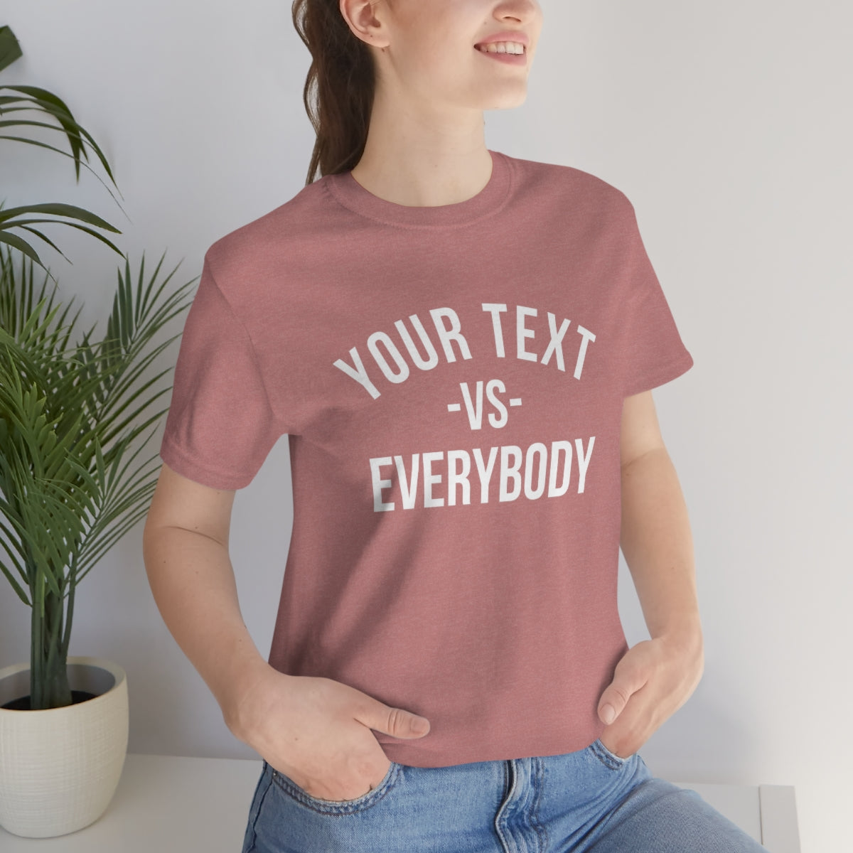 Custom Your Text vs Everybody Shirt, NJ vs Everybody, Jon Bon Jovi, Concert Tour, Funny Custom Shirt, Team Sport, Family Shirt