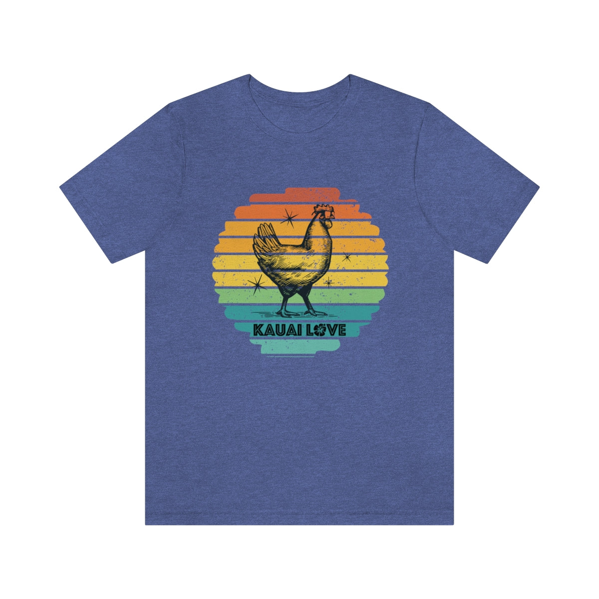 Kauai Love Hawaii Chicken Unisex T shirt, I Love Hawaii, I Love Kauai, Hawaii Lovers Gift, 808 State, Aloha State, Aloha Spirit, Vintage Hawaii - DarlimStudio