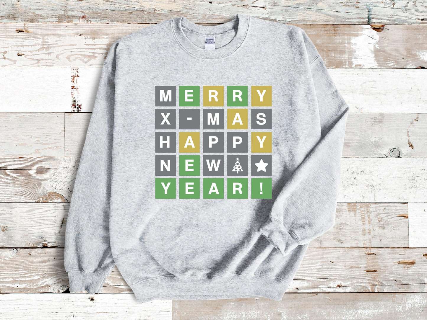 Wordle Christmas Happy New Year Sweatshirt, Christmas Gift for Wordle Lovers, Wordle Mom Wordle Dad Gift, Funny Wordle, Wordle Holiday