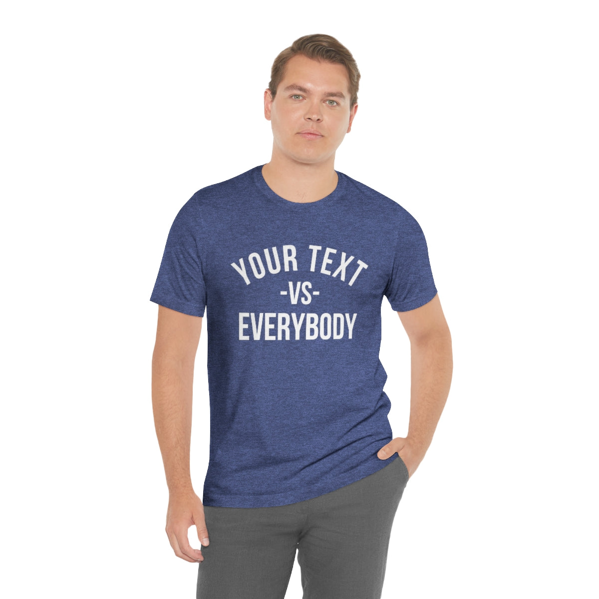 Custom Your Text vs Everybody Shirt, NJ vs Everybody, Jon Bon Jovi, Concert Tour, Funny Custom Shirt, Team Sport, Family Shirt