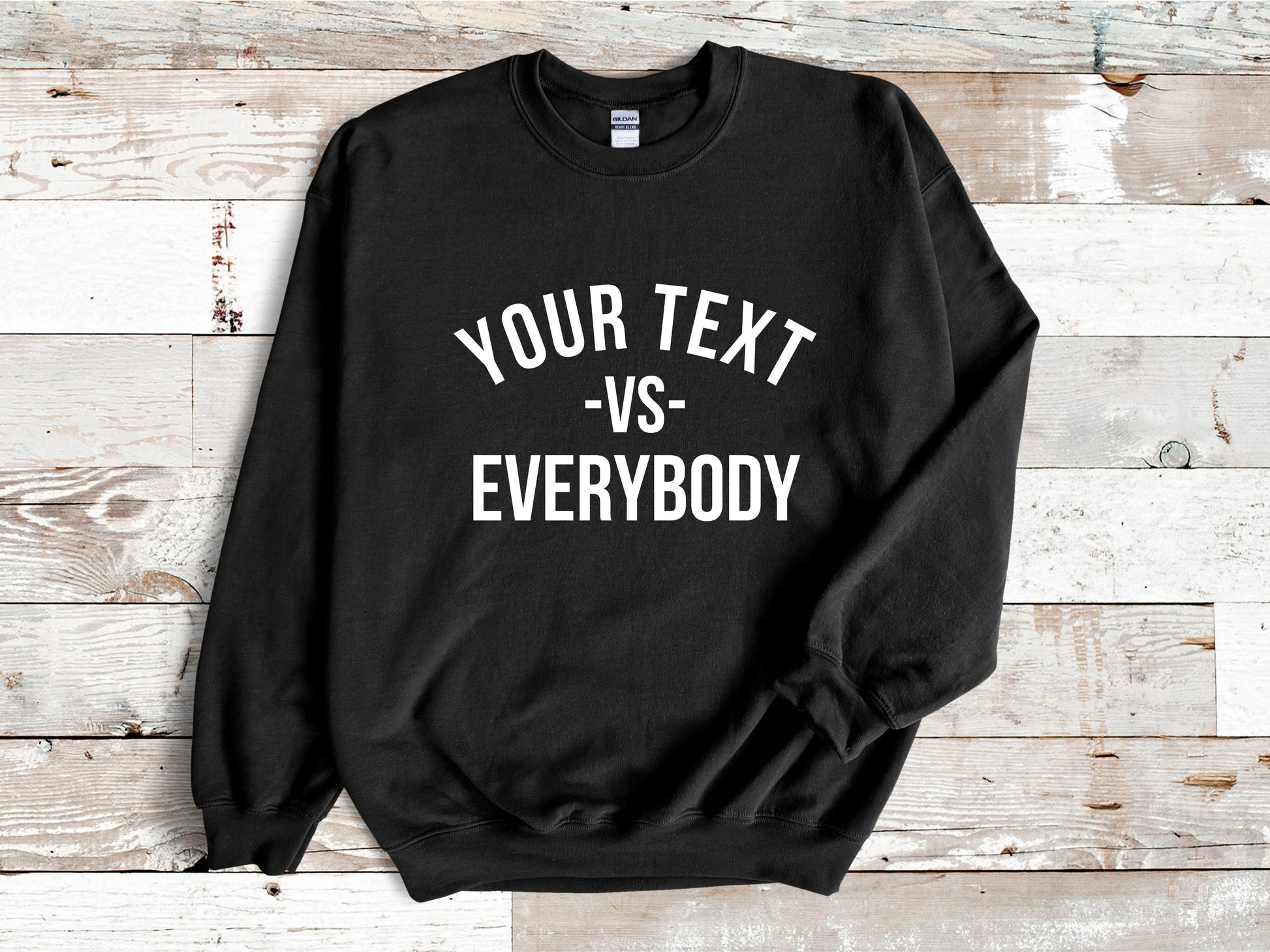 Custom Your Text vs Everybody Sweatshirt, NJ vs Everybody, Jon Bon Jovi, Concert Tour, Funny Custom Sweatshirt, Team Sports, Family Shirt - DarlimStudio