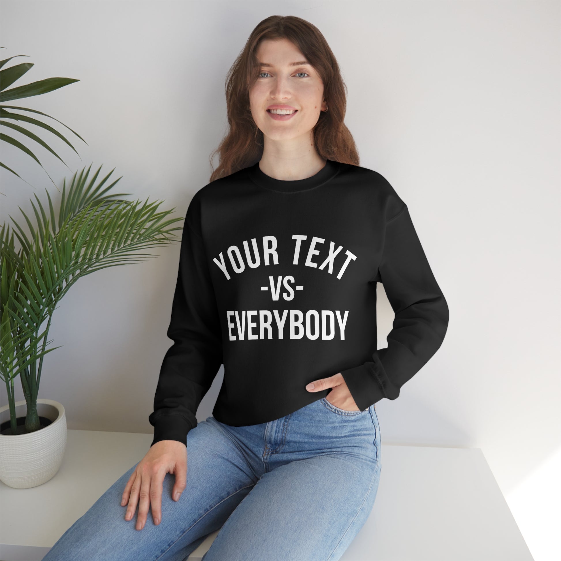 Custom Your Text vs Everybody Sweatshirt, NJ vs Everybody, Jon Bon Jovi, Concert Tour, Funny Custom Sweatshirt, Team Sports, Family Shirt - DarlimStudio